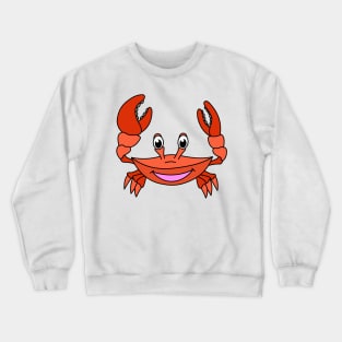 Cute Happy Red Crab Sea Animal Crewneck Sweatshirt